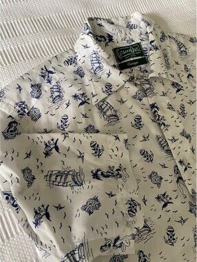 Gitman Bros Vintage Hawaiian Print Short Sleeve Cotton Shirt Small USA